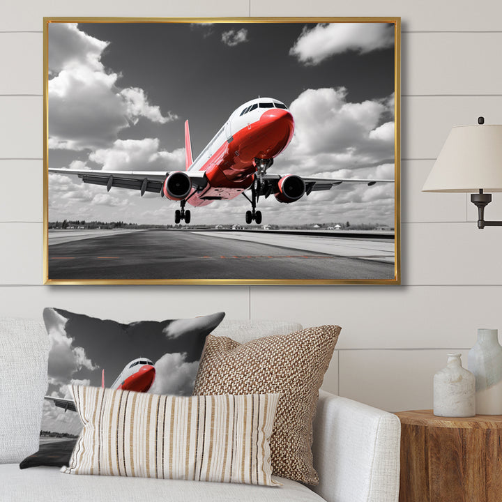 Grey Flight Of Dreams - Plane Canvas Wall Art