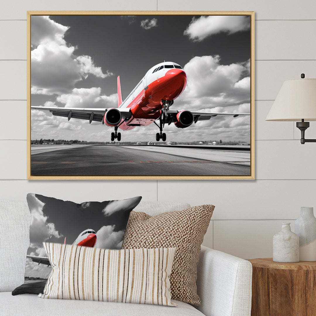 Grey Flight Of Dreams - Plane Canvas Wall Art