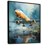 Plane Flight Reflection On Lake - Plane Canvas Wall Art