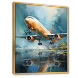 Plane Flight Reflection On Lake - Plane Canvas Wall Art