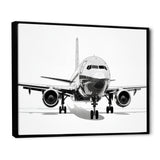 Black & White Plane Graphic Elevation - Plane Canvas Wall Art