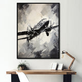 Monochromatic Plane Soaring I - Plane Canvas Wall Art