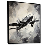 Monochromatic Plane Soaring I - Plane Canvas Wall Art