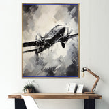 Monochromatic Plane Soaring I - Plane Canvas Wall Art
