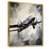 Monochromatic Plane Soaring I - Plane Canvas Wall Art