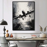 Monochromatic Plane Soaring II - Transportation Canvas Wall Art