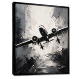 Monochromatic Plane Soaring II - Transportation Canvas Wall Art