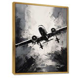 Monochromatic Plane Soaring II - Transportation Canvas Wall Art