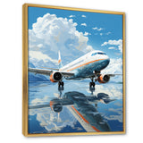 Airplane Reflection On Mountain Lake - Plane Canvas Wall Art