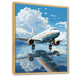 Airplane Reflection On Mountain Lake - Plane Canvas Wall Art