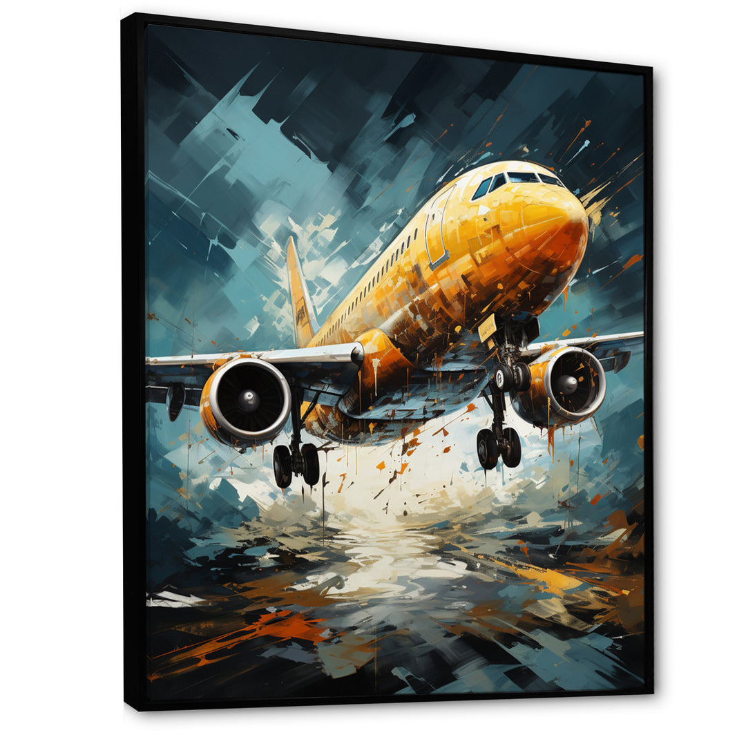 Orange Aerodynamics Plane - Plane Canvas Wall Art