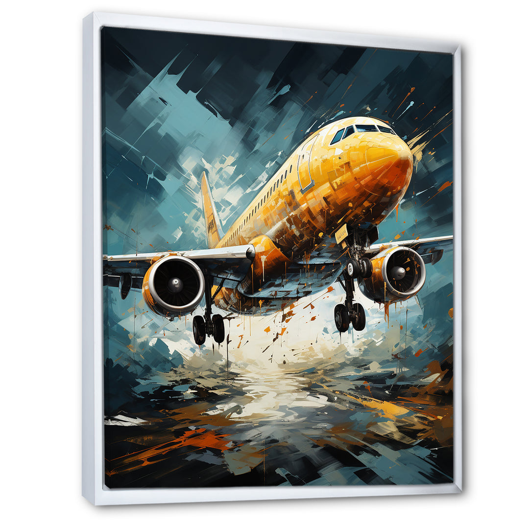Orange Aerodynamics Plane - Plane Canvas Wall Art