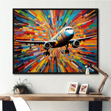 Plane Colorful Whimsical Takeoff - Plane Canvas Wall Art