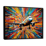 Plane Colorful Whimsical Takeoff - Plane Canvas Wall Art