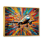 Plane Colorful Whimsical Takeoff - Plane Canvas Wall Art