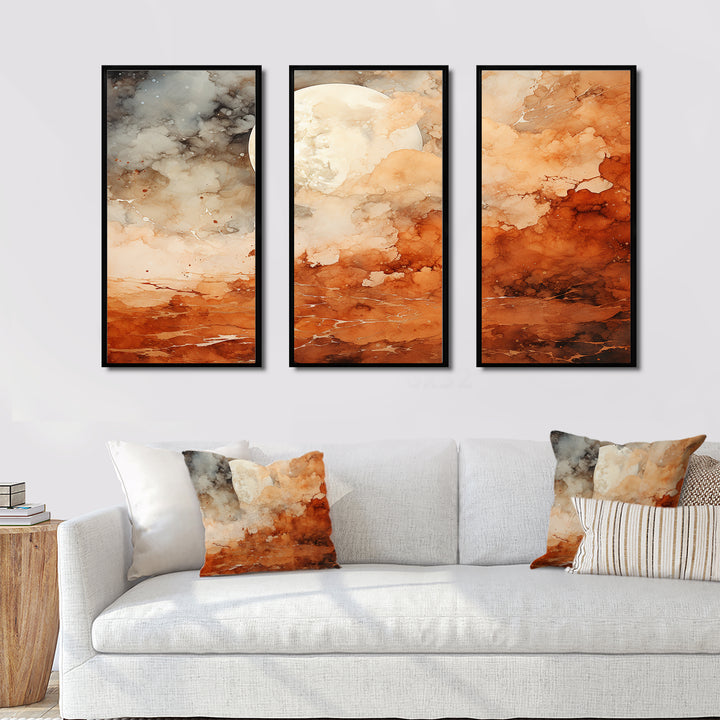 Brown Abstract Space Planet - Multi-Panels