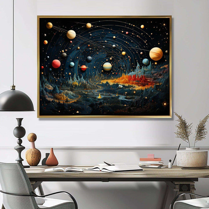 Colorful Planetary Palette II - Astronomy &amp; Space Canvas Wall Art