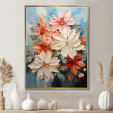 Poinsettia Flower Abstract Harmony - Floral Canvas Wall Art