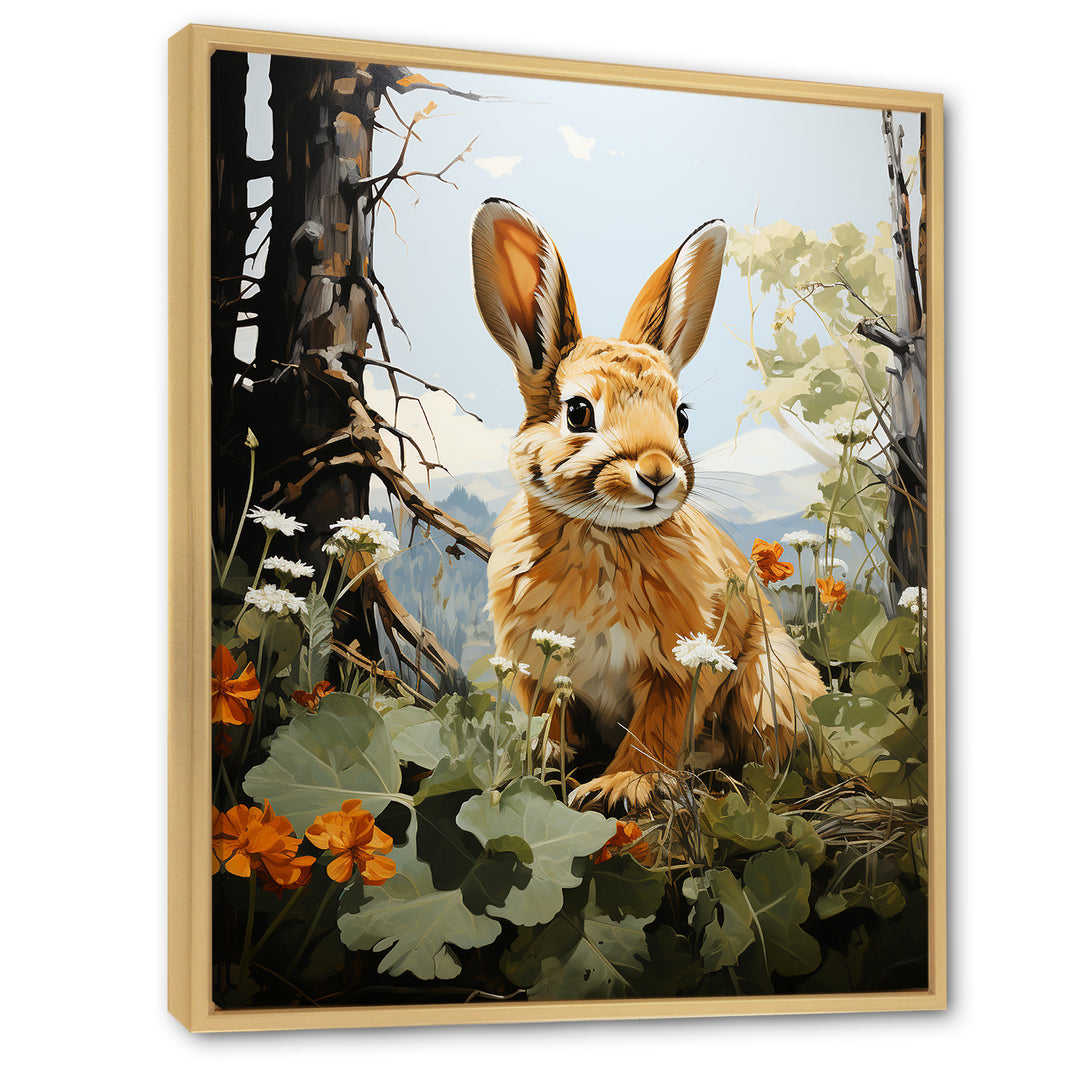 Rabbit Energetic Hopper Pastoral - Rabbit Wall Art Prints