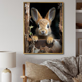 Funny Rabbit Portrait - Rabbit Framed Canvas Art