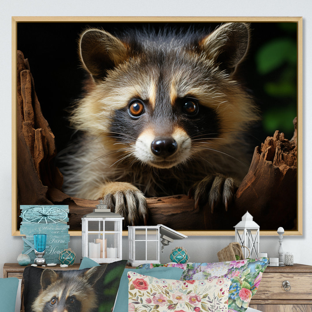 Grey Raccoon Portrait - Raccoon Home Decor Art