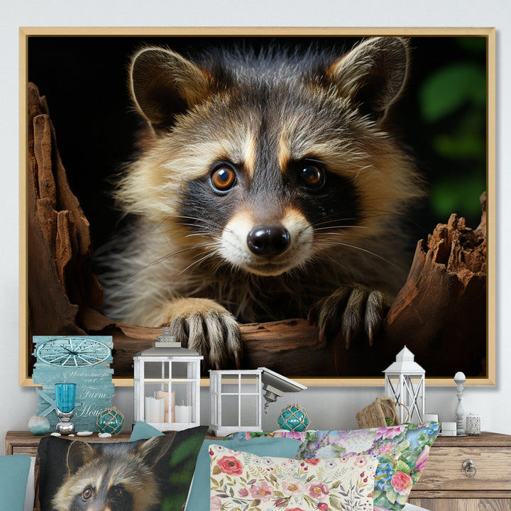 Grey Raccoon Portrait - Raccoon Home Decor Art