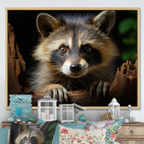 Grey Raccoon Portrait - Raccoon Home Decor Art