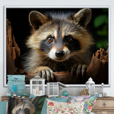 Grey Raccoon Portrait - Raccoon Home Decor Art