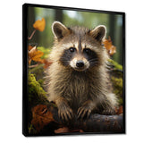 Vibrant Raccoon Portrait III - Animals Canvas Wall Art