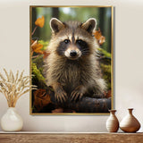 Vibrant Raccoon Portrait III - Animals Canvas Wall Art