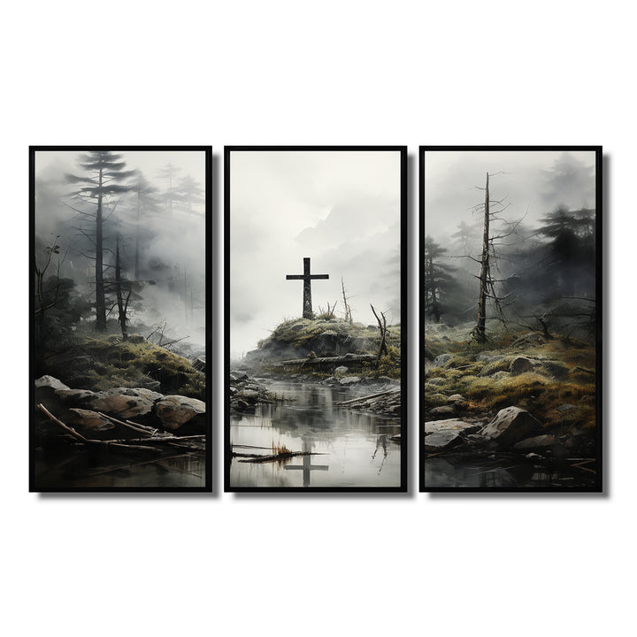 Religious Cross Transcendent Grace Forest - Multi-Panels