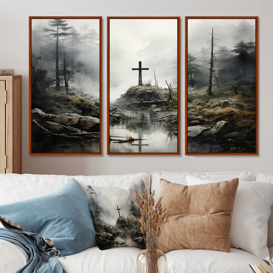 Religious Cross Transcendent Grace Forest - Multi-Panels
