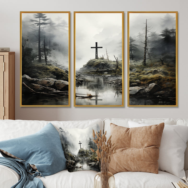 Religious Cross Transcendent Grace Forest - Multi-Panels