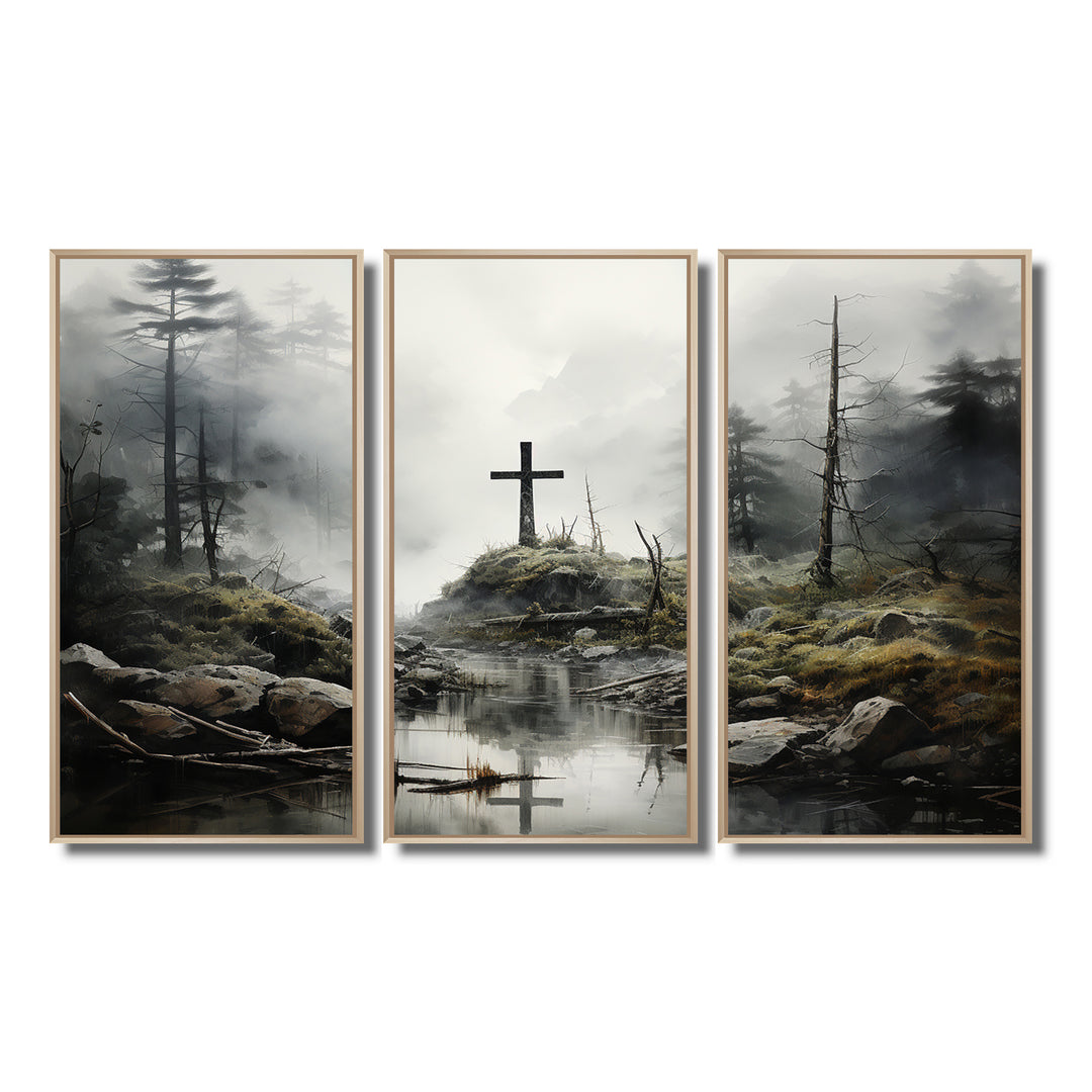 Religious Cross Transcendent Grace Forest - Multi-Panels