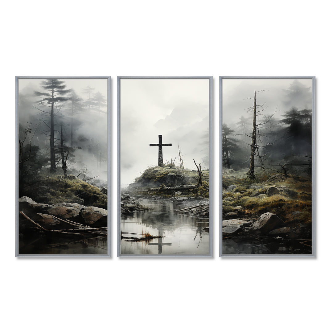 Religious Cross Transcendent Grace Forest - Multi-Panels