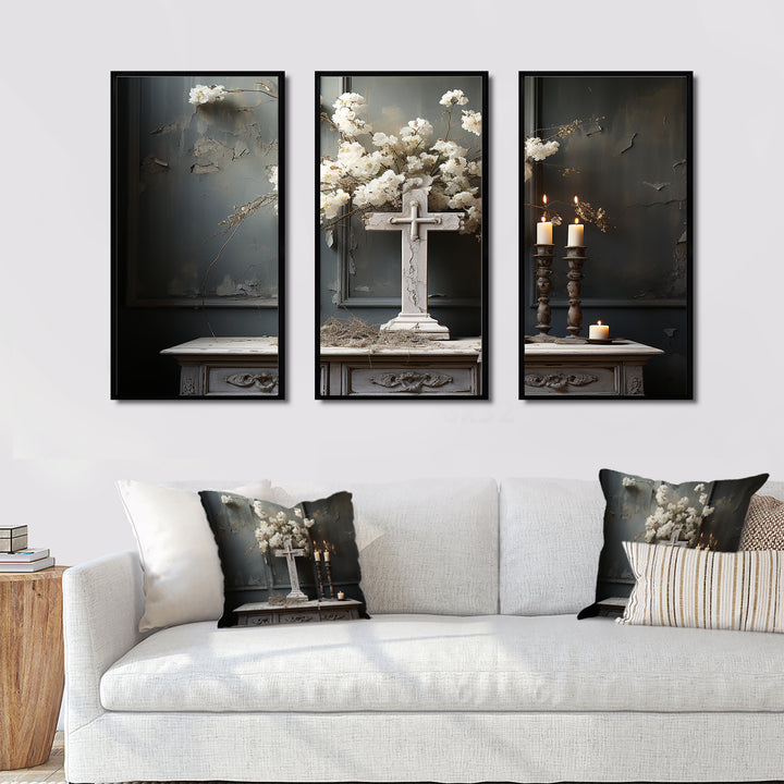 Religious Cross Transcendent Silence - Multi-Panel Canvas Prints