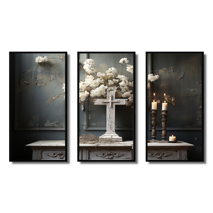 Religious Cross Transcendent Silence - Multi-Panel Canvas Prints