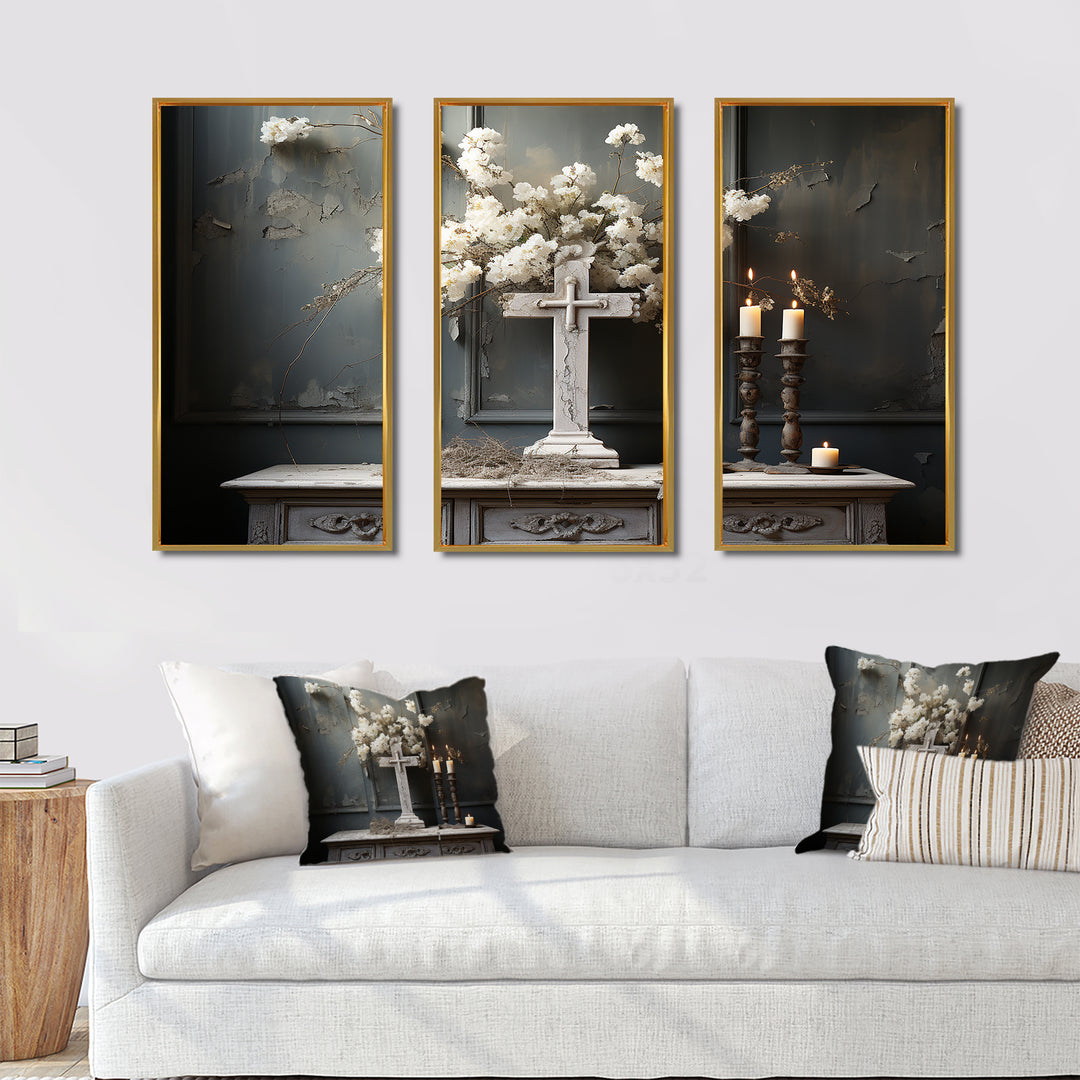 Religious Cross Transcendent Silence - Multi-Panel Canvas Prints