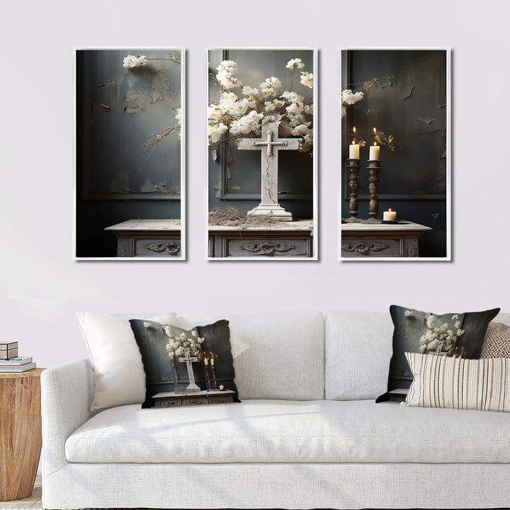 Religious Cross Transcendent Silence - Multi-Panel Canvas Prints