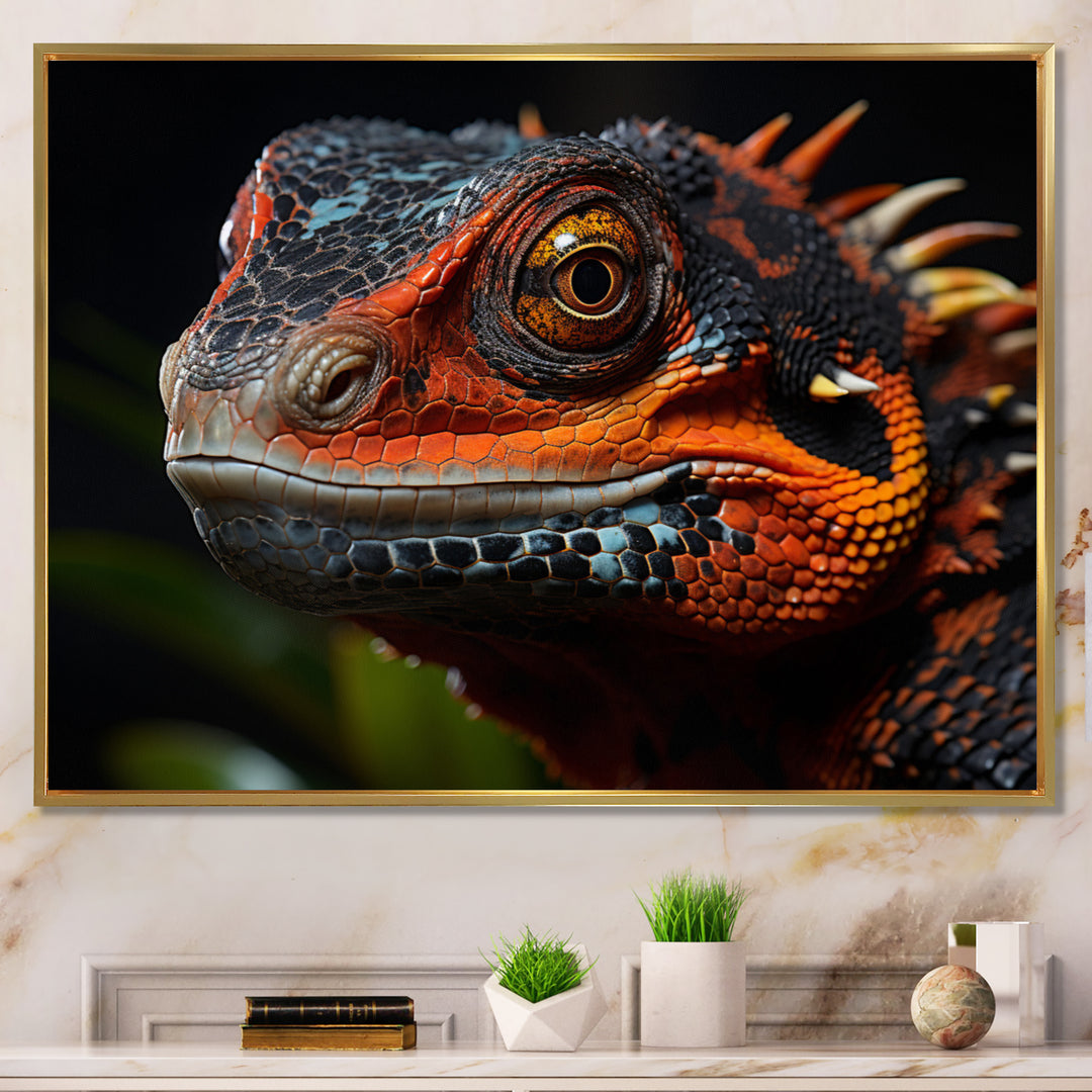 Orange Reptile Amphibian Portrait - Reptile Wall Decor