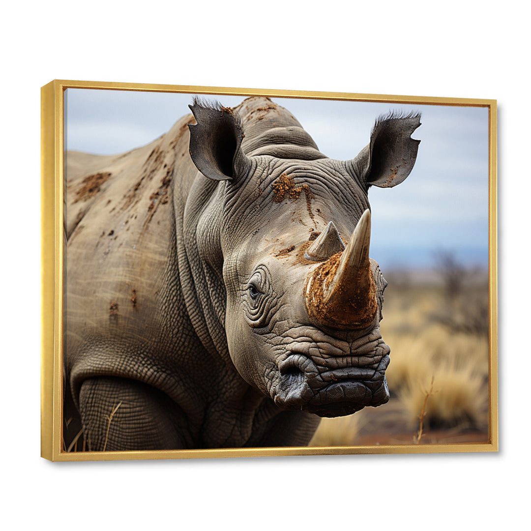 Rhinoceros Monochrome Portrait - Rhinoceros Wall Decor