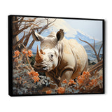 Majestic Rhino Pastoral - Rhinoceros Framed Canvas Art