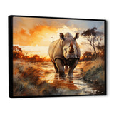 Rhinoceros A Vast Sunset - Rhinoceros Large Canvas Wall Art