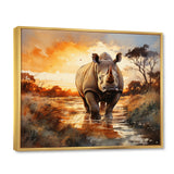 Rhinoceros A Vast Sunset - Rhinoceros Large Canvas Wall Art