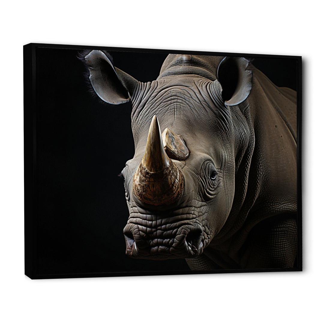 Grey Rhinoceros Portrait - Rhinoceros Home Decor Art
