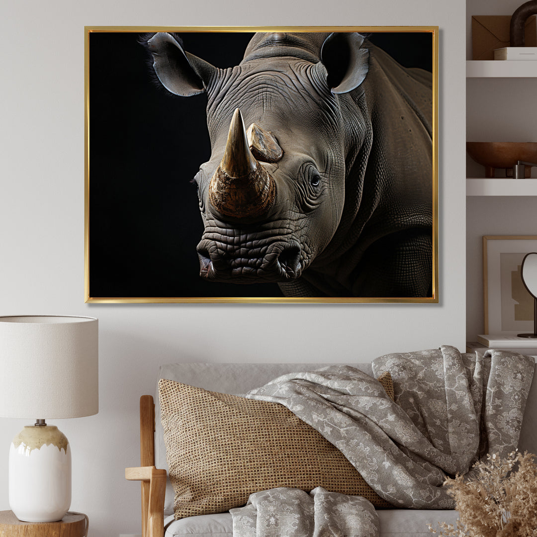Grey Rhinoceros Portrait - Rhinoceros Home Decor Art