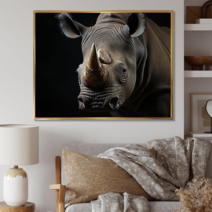Grey Rhinoceros Portrait - Rhinoceros Home Decor Art
