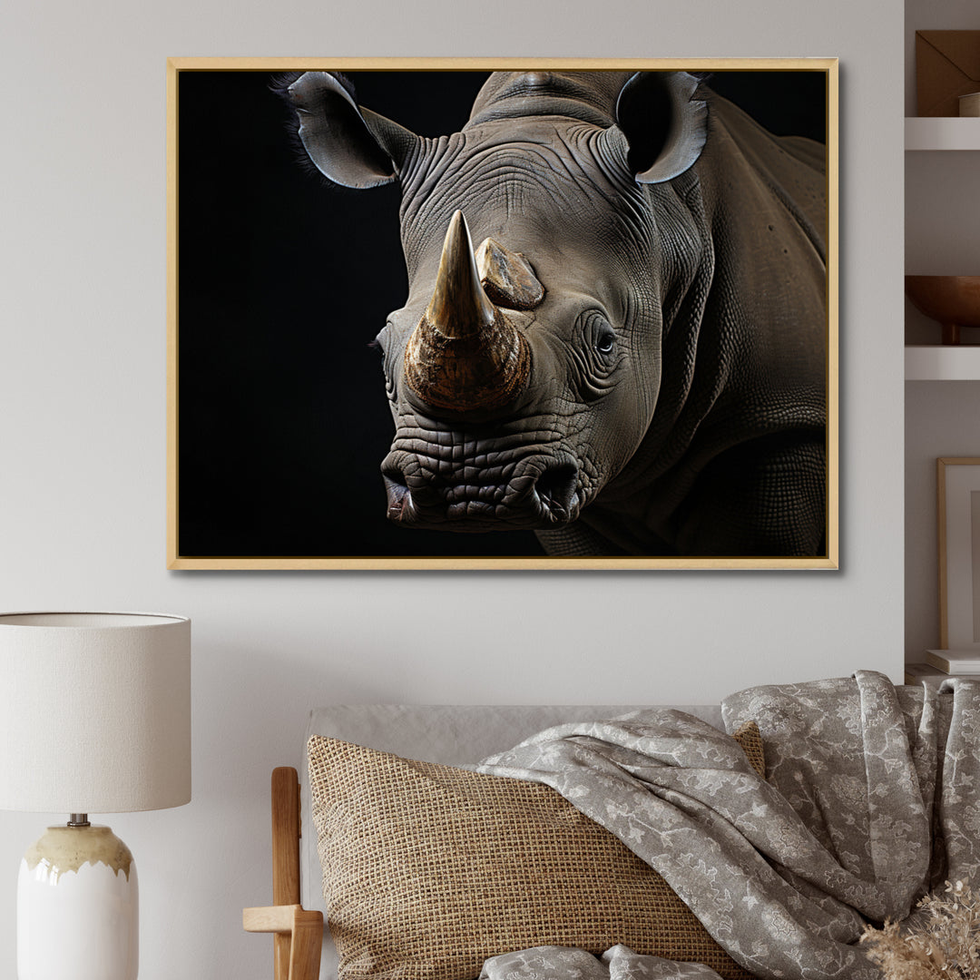 Grey Rhinoceros Portrait - Rhinoceros Home Decor Art