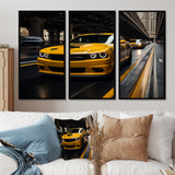 Yellow Car On Highway Symphony - Multi-Panels