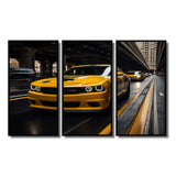 Yellow Car On Highway Symphony - Multi-Panels